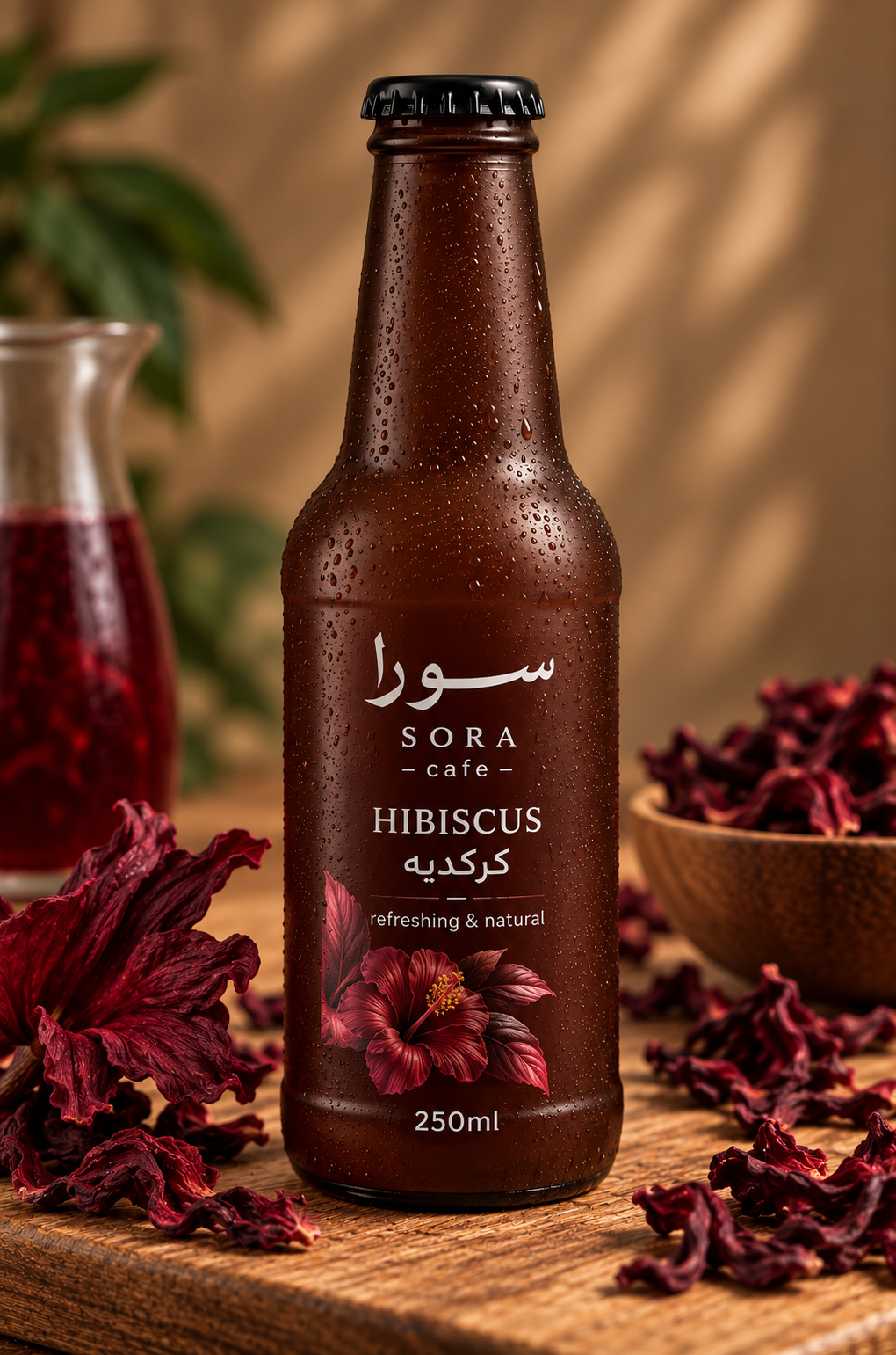 عبوة كركديه بنكهة مشروب كركديه طبيعي ومنعش